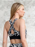 Soutien-gorge de sport noir blanc à motifs Lismina
